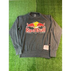 Red Bull Racing Team Graphic Crewneck Sweatshirt Men's Charcoal Gray Medium